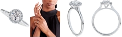 De Beers Forevermark Diamond Round Halo Diamond Engagement Ring (5/8 ct. t.w.) in 14k White Gold